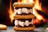Marshmallow façon s’mores fondu au kamado